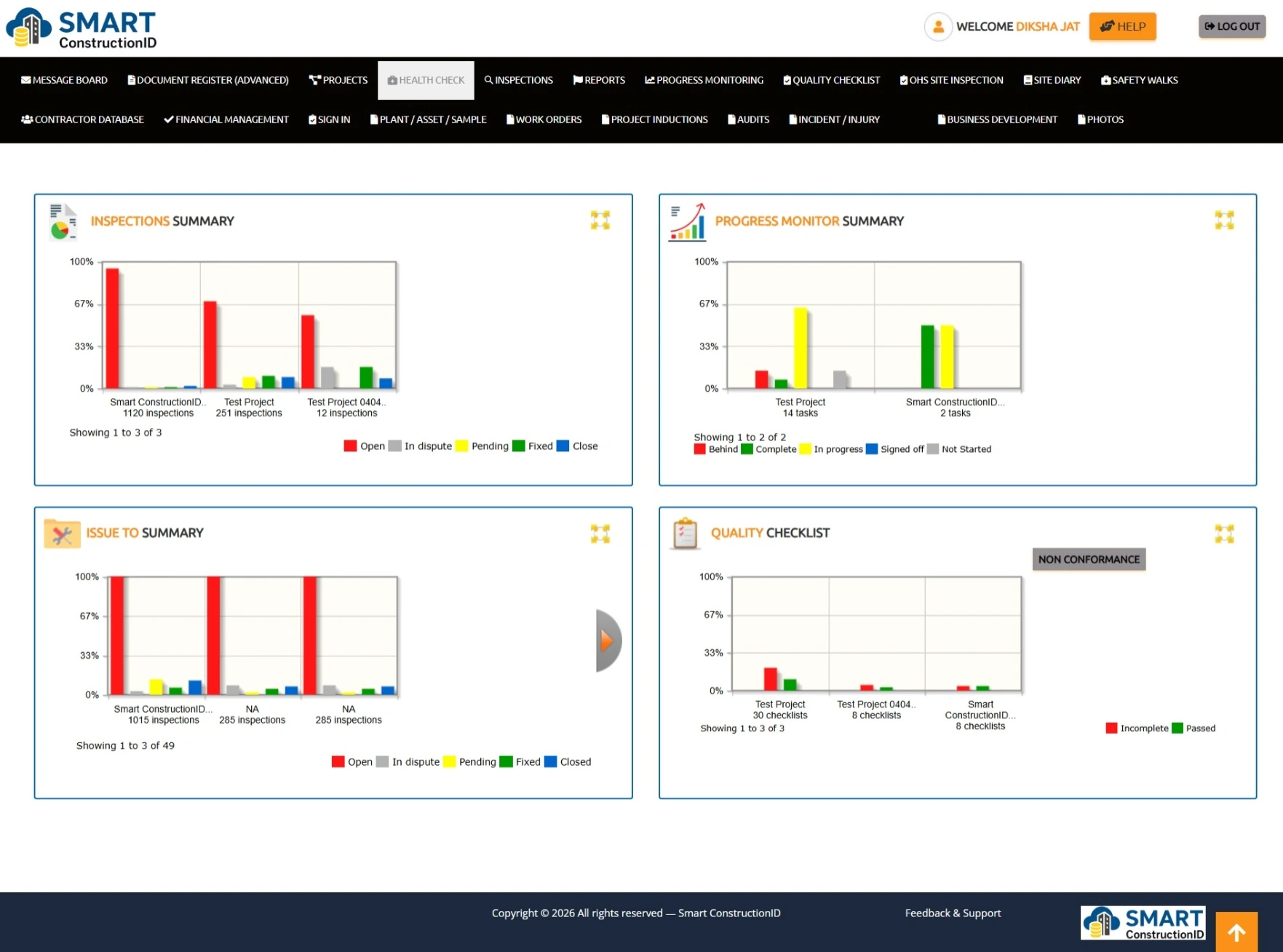 Smart ConstructionID Dashboard